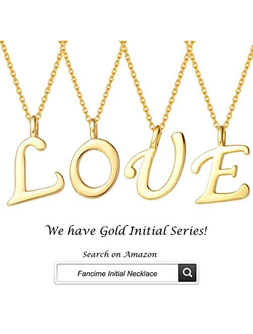 FANCIME Sterling Silver Gold Plated Initial Necklace High Polish Monogram Letter Initial Pendant Necklace Fine Jewelry for Women Girls 16 + 2 Extender