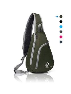 WATERFLY Chest Sling Shoulder Backpacks Bags Crossbody Rope Triangle Rucksack for Hiking