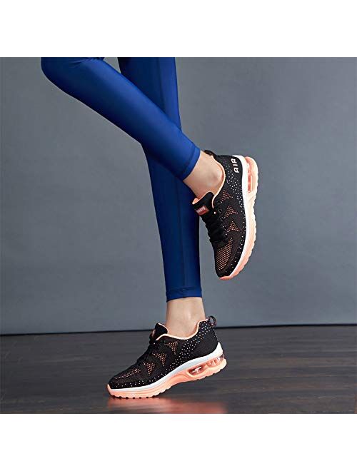 QAUPPE Womens FashionLightweightAir Sports Walking SneakersBreathableGymJoggingRunningTennisShoes US5.5-10 B(M)