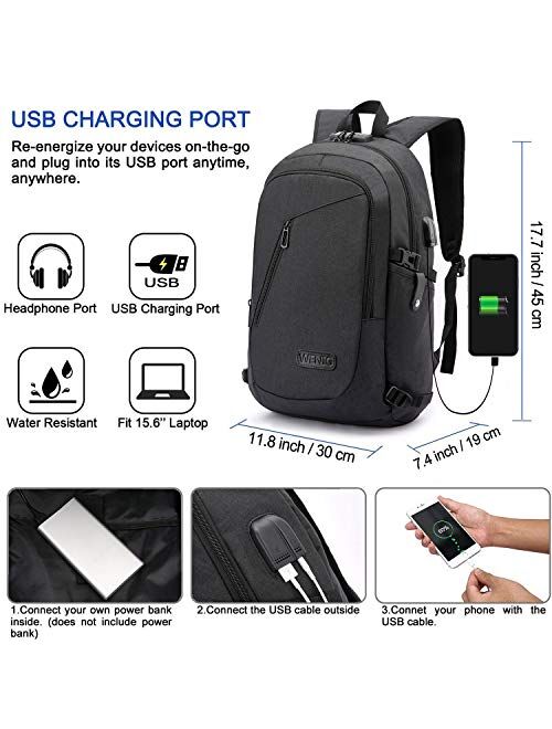 Durable Laptop Backpack Water Resistant Anti-Theft Bag with USB Charging Port and Lock
