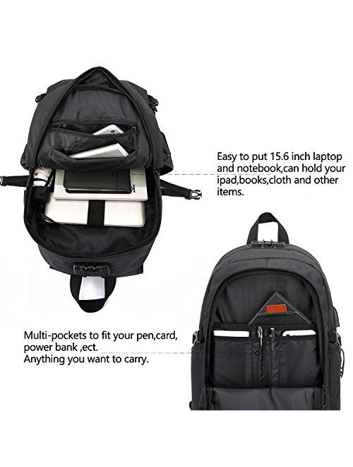 Durable Laptop Backpack Water Resistant Anti-Theft Bag with USB Charging Port and Lock
