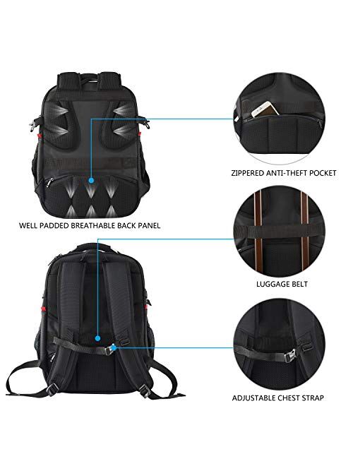 KROSER Travel Laptop Backpack RFID Pockets Water-Resistant Business Daypack
