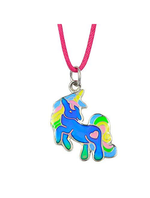 Fun Jewels Fairy Tale Cute Unicorn Pendant Color Change Mood Necklace Gift For Girls