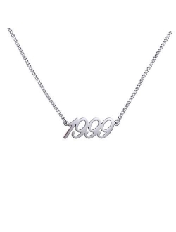 WIGERLON Birth Year Number Necklace Birthday Giftfor Women and Girl Color Silver and Gold