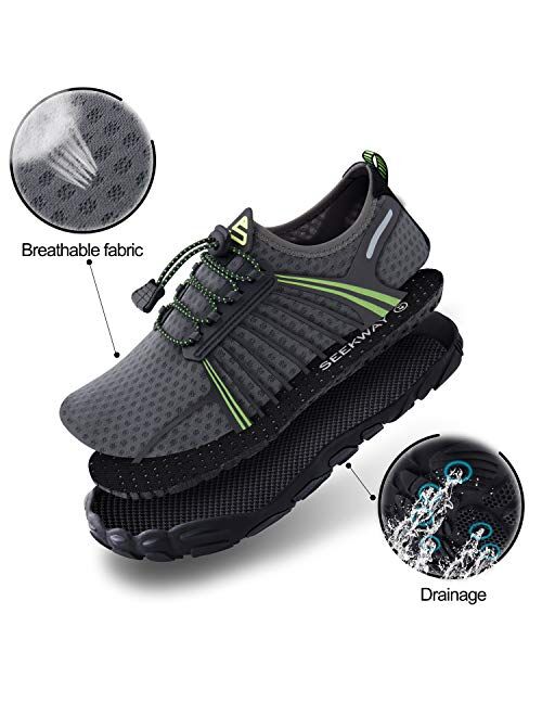 SEEKWAY Mens Womens Water Shoes Quick-Dry Aqua Sock Barefoot Athletic Sports Shoes for Outdoor Beach Swim surf Walking Diving Boating Hiking Pool