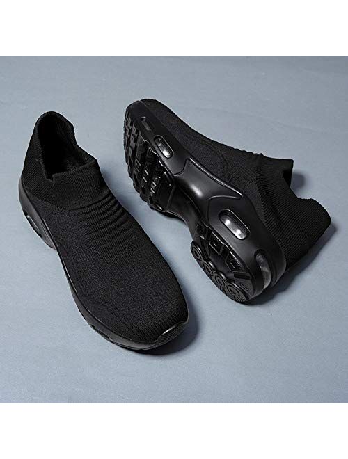 PDBQ Womens Walking Shoes Balenciaga Look Mesh Slip On Air Cushion Platform Loafers Breathable Lightweight Comfort Socks Shoes