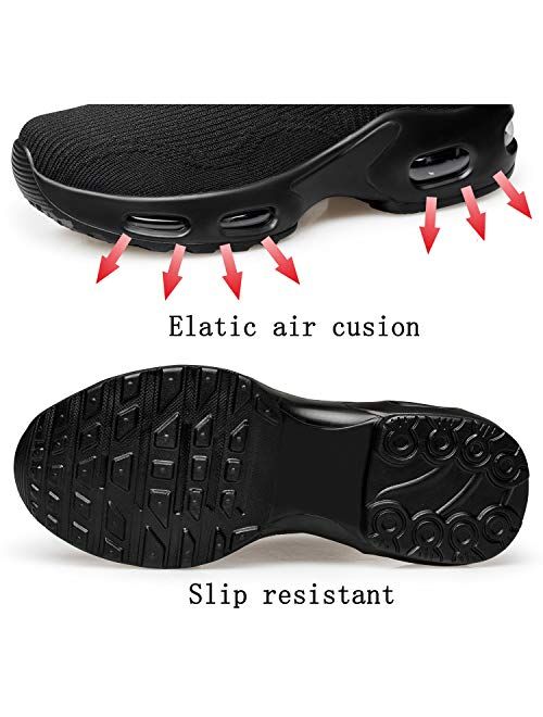 PDBQ Womens Walking Shoes Balenciaga Look Mesh Slip On Air Cushion Platform Loafers Breathable Lightweight Comfort Socks Shoes