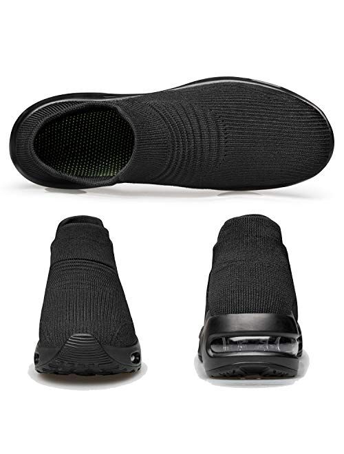 PDBQ Womens Walking Shoes Balenciaga Look Mesh Slip On Air Cushion Platform Loafers Breathable Lightweight Comfort Socks Shoes