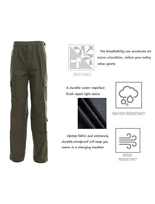 LANBAOSI Men Tactical Combat Pants Multicam Military Lightweight Cargo Pants Outdoor Airsoft Hunting ACU Camo Trousers