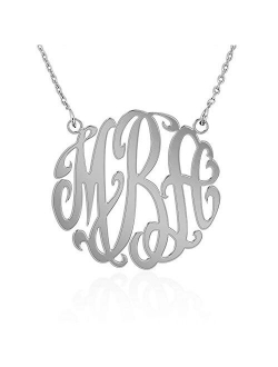 Joelle Monogram Necklace Sterling Silver Custom Any Initial Name Necklace for Women Girls
