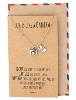 Quan Jewelry Cute Vintage Camera Miniature Jewelry for Women, Photography Gifts, Gifts for Best Friends, Teens, Kids, Selfie Lovers, Photographers, Comes with Inspiration