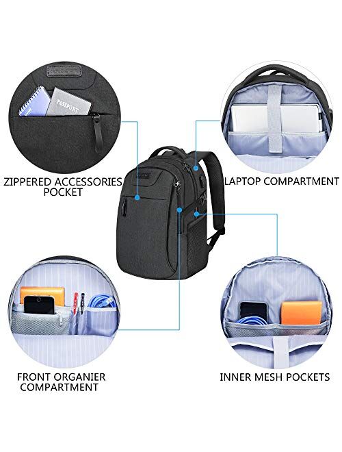 KROSER Laptop Backpack Large Computer Backpack with USB Charging Port Water-Repellent