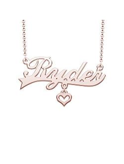 CLY Jewelry Stainless Steel Chain Rose Gold Pendant Customized Plate Personalized Name Necklace