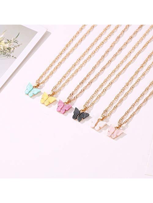 Nanafast Butterfly Pendant Necklace for Women & Girls Acrylic Necklace with Gold-Plated