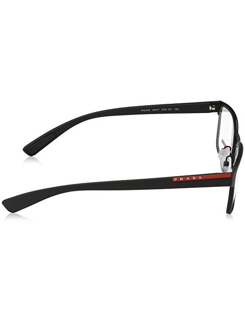 Prada Linea Rossa Men's PS 50GV Eyeglasses Black Rubber 55mm