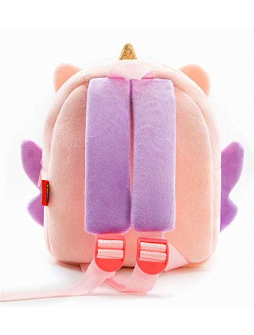 Cute Toddler Backpack Toddler Bag Plush Animal Cartoon Mini Travel Bag for Baby Girl Boy 2-6 Years