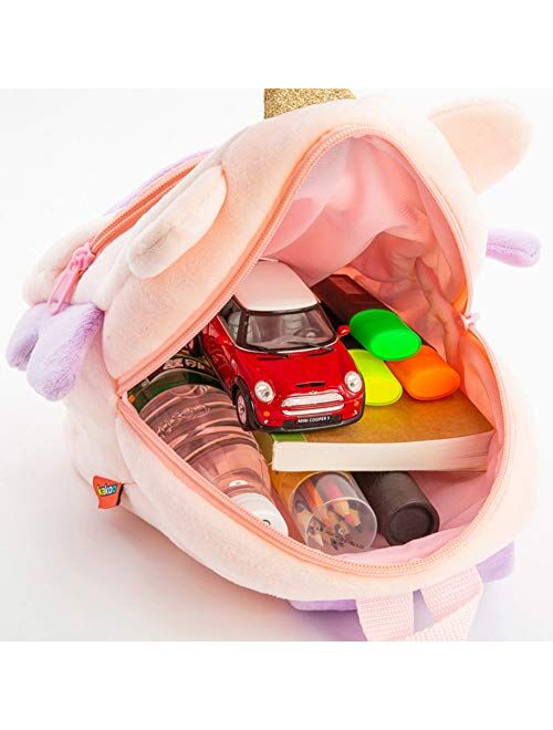 Cute Toddler Backpack Toddler Bag Plush Animal Cartoon Mini Travel Bag for Baby Girl Boy 2-6 Years