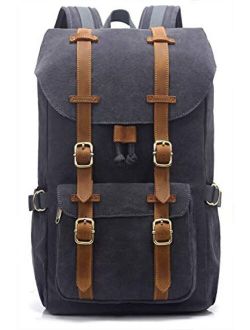 EverVanz Canvas Backpack for Travel Hiking Casual School Daypack Fits 15" Laptop