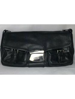 Vintage Shoulder Bag Black Leather