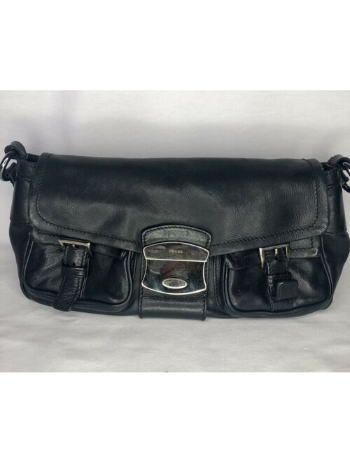 Prada Vintage Shoulder Bag Black Leather