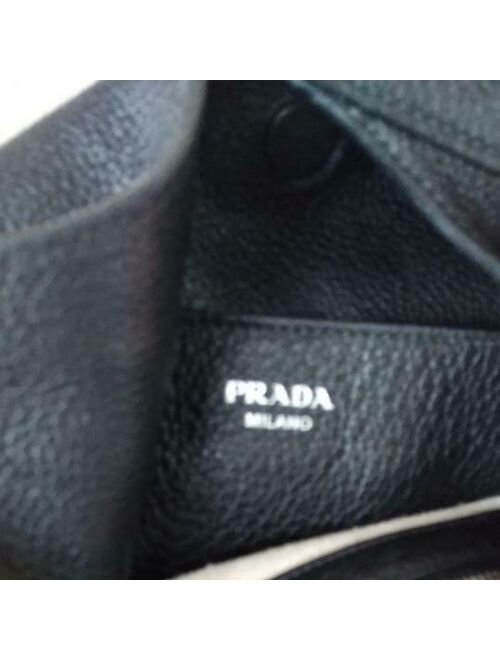 Prada Roads Logo Black Leather Hobo Bag Silver Chain Strap