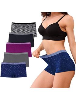 Womens Boyshort Underwear Seamless Panties No Show Boxer Briefs 5 Pack