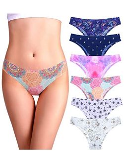 Kingfung Womens Seamless Underwear Bikini Nylon Spandex Women's Panties