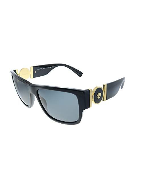 Versace VE 4369 GB1/87 Black Plastic Rectangle Sunglasses Grey Lens