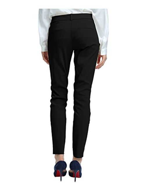 SATINATO Women's Straight Pants Stretch Slim Skinny Solid Trousers Casual Business Office