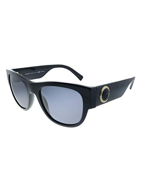 Versace VE 4359 GB1/81 Black Plastic Square Sunglasses Grey Polarized Lens