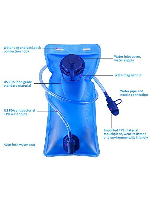 KUYOU Hydration Pack with 2L Hydration Bladder Water Rucksack Backpack Bladder Bag Cycling Bicycle Bike/Hiking Climbing Pouch