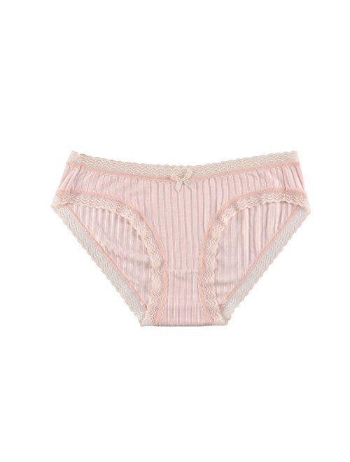 Women's Lace Underwear Hipster Panties Bamboo Viscose Soft Bikini Panties 5 Pack
