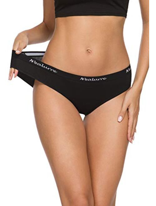 Wealurre Womens Underwear Cotton Bikini Breathable Sport Low Rise Panty for Women Multipack