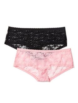 Iris & Lilly Women's Maxi Brief in Soft Lace, Pack of 2