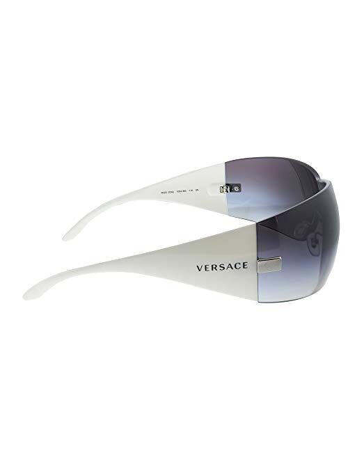 Versace VE 2054 10008G Silver Plastic Shield Sunglasses Grey Gradient Lens