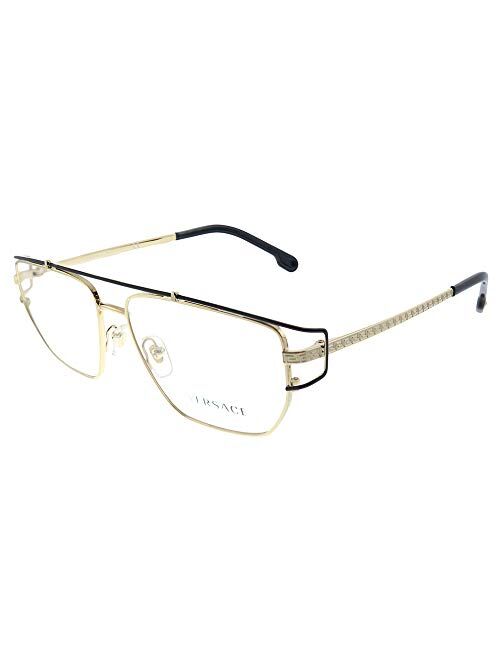 Versace VE 1257 1436 Gold Metal Hexagonal Eyeglasses 55mm