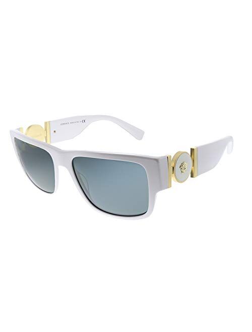 Versace VE 4369 401/87 White Plastic Rectangle Sunglasses Grey Lens