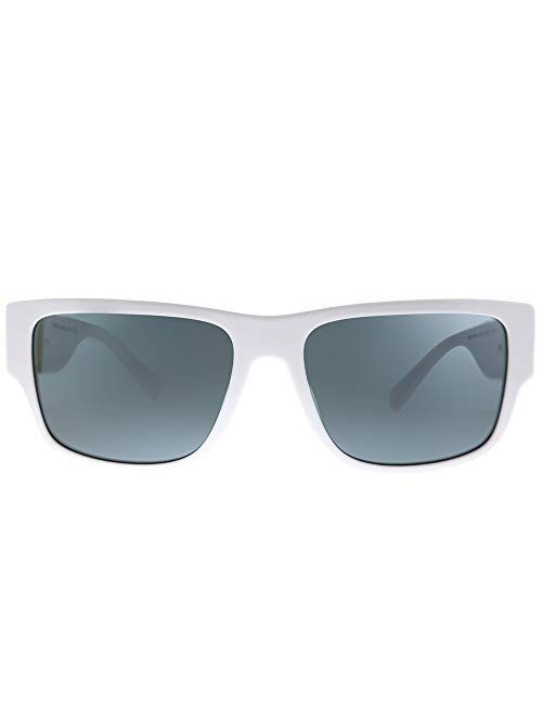 Versace VE 4369 401/87 White Plastic Rectangle Sunglasses Grey Lens