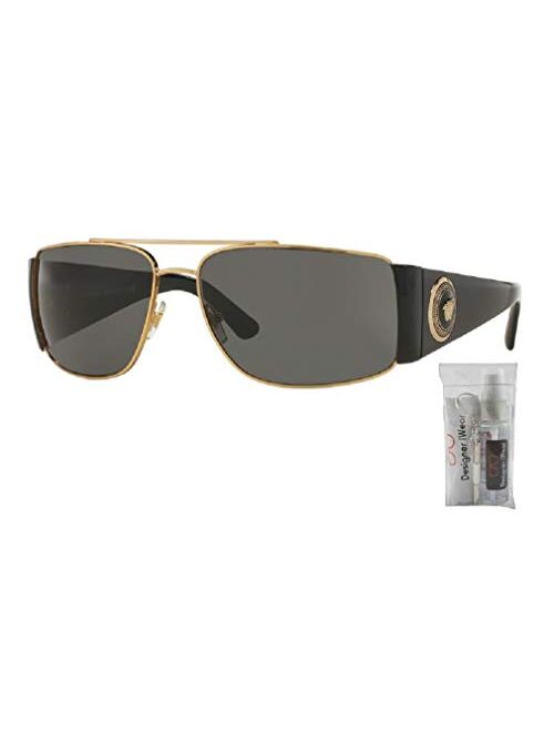 Versace VE2163 Rectangle Sunglasses For Men For Women+FREE Complimentary Eyewear Care Kit