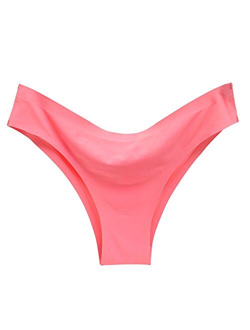 Vresqi Underwear Women Hipster Seamless Invisible Bikini Half Back Coverage Panties 5 Pack
