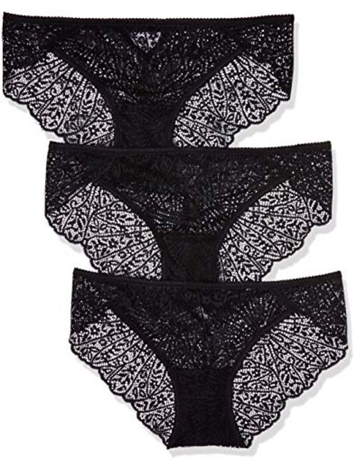 Iris & Lilly Women's Graphic Floral Lace Hipster, Pack of 3