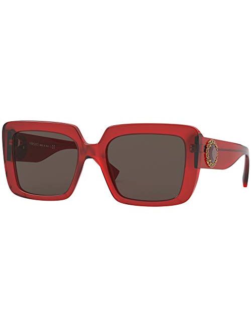 Versace Woman Sunglasses, Red Lenses Acetate Frame, 54mm