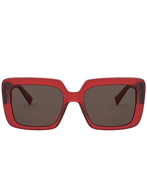 Versace Woman Sunglasses, Red Lenses Acetate Frame, 54mm