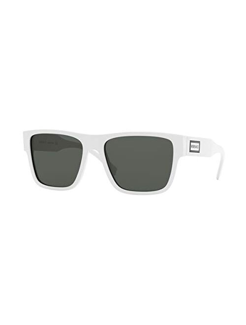 Versace 4379 401/87 Sunglasses Men's White/Grey Lenses Full Rim Acetate 56mm