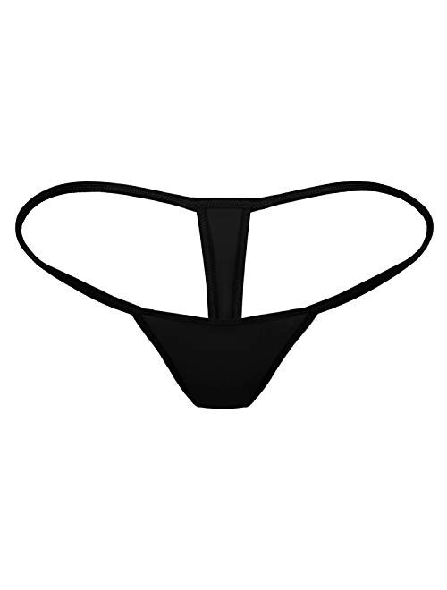 Sunm boutique Women's Low Rise Micro Back G-String Thong Panty UnderwearPack of 6