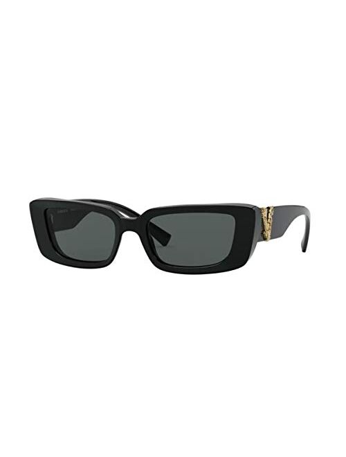 Versace Woman Sunglasses, Black Lenses Acetate Frame, 52mm