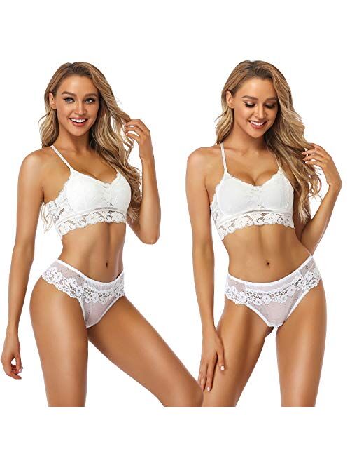 TERMEZY Pack of 5 Sexy Women All Lace Thong, Cotton Thong Lace Trim, Lace Pattern & 5 Colors