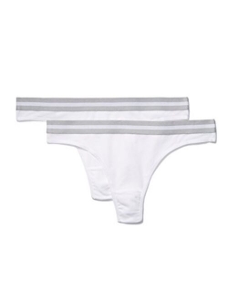 Iris & Lilly Women's Sporty Cotton Thong, Pack of 2