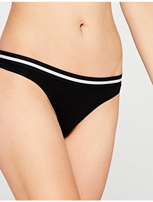 Iris & Lilly Women's Sporty Cotton Thong, Pack of 2