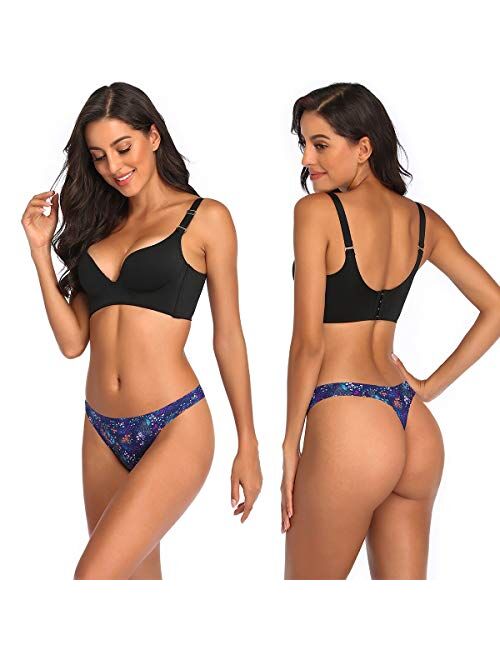 Thongs for women,No Show Breathable Cotton Womens Thongs Underwear Seamless Panties for Women